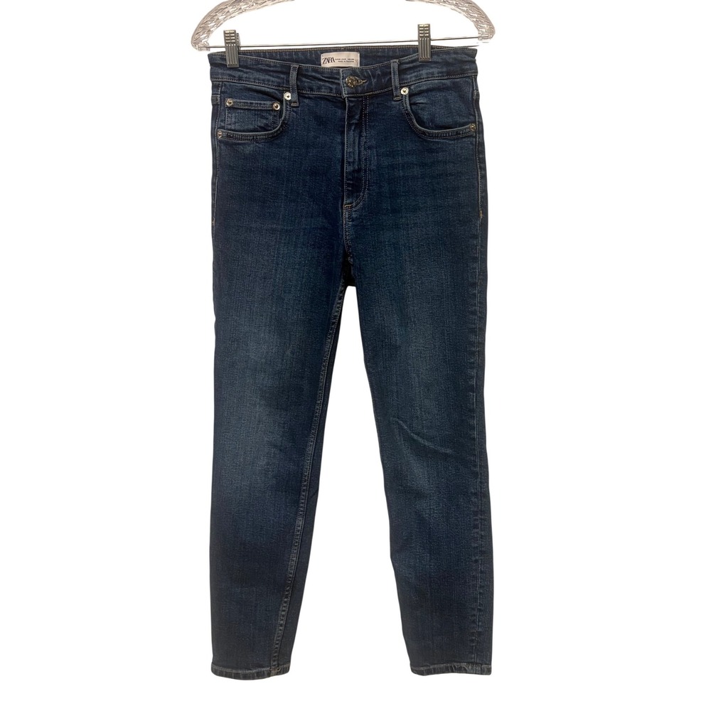 Zara Womens High Rise Skinny Jeans Dark Wash Blue Denim Size 6 US 38 EUR